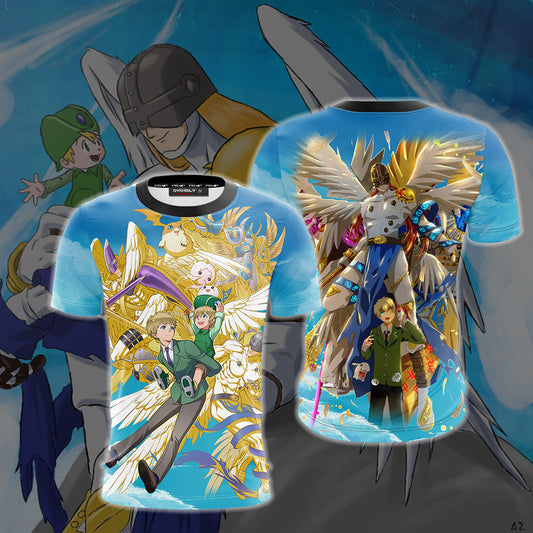 Digimon Takaishi Takeru And Angemon Unisex 3D T-shirt   