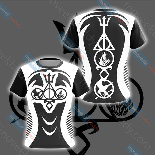 Harry Potter Divergent Percy Jackson The Hunger Games The Mortal Instruments Unisex 3D T-shirt   