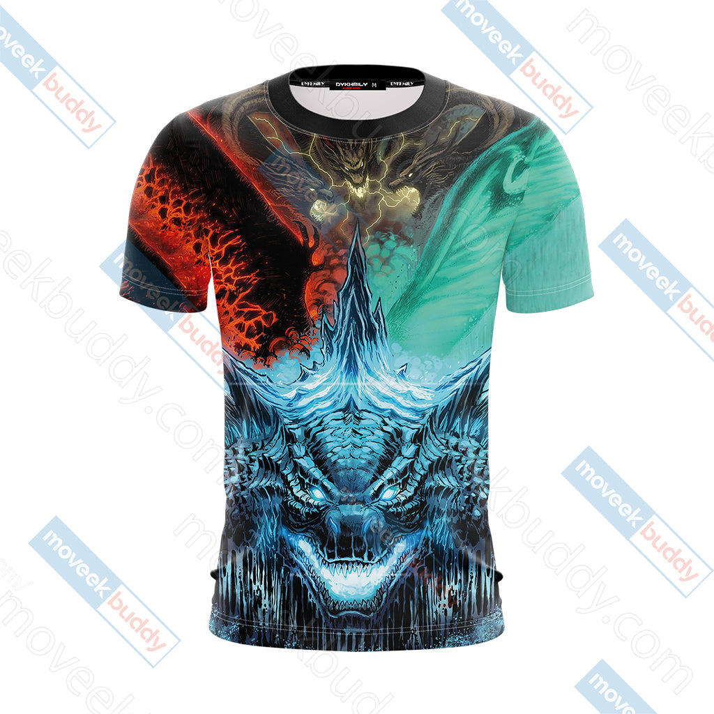 Godzilla King Of The Monsters New Unisex 3D T-shirt   