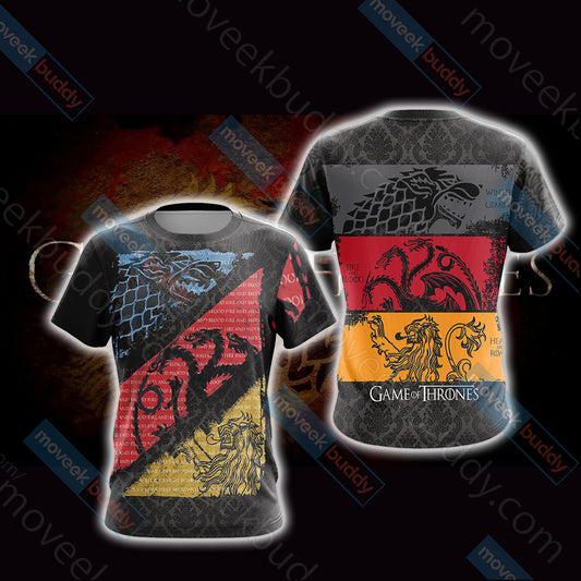 Game Of Thrones - Stark, Targaryen, Lannister Unisex 3D T-shirt   