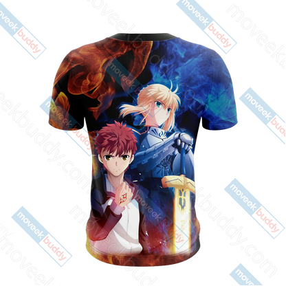 Fate/ Stay Night - Shirou Emiya and Saber Unisex 3D T-shirt   