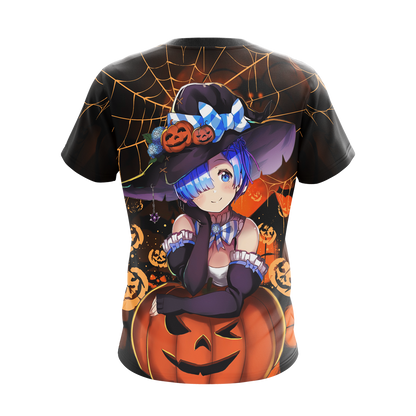 Rem Re:Zero Halloween All Over Print T-shirt Zip Hoodie Pullover Hoodie   