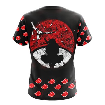 Akatsuki Itachi Naruto All Over Print T-shirt Zip Hoodie Pullover Hoodie   