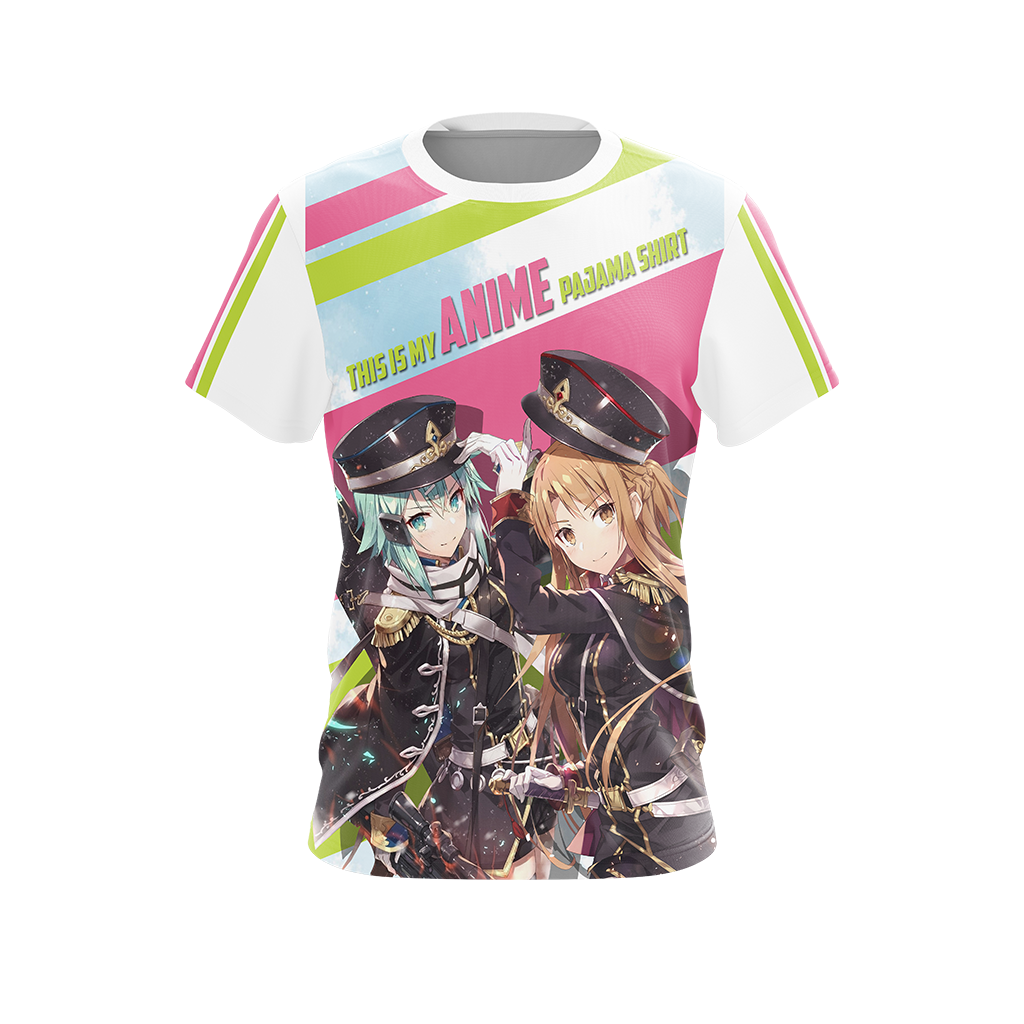 This is my anime pajama shirt Asuna Sinon T-shirt Zip Hoodie Pullover Hoodie   