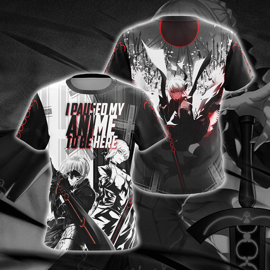 I paused my anime to be here T-shirt Zip Hoodie Pullover Hoodie T-shirt S 