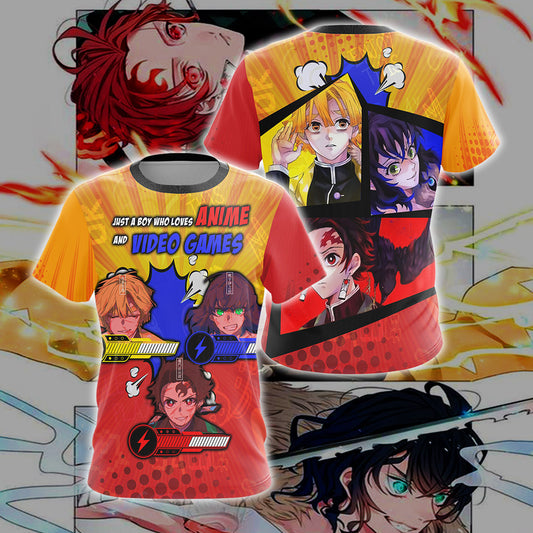 Just a boy who loves anime and video games T-shirt Zip Hoodie Pullover Hoodie T-shirt S 