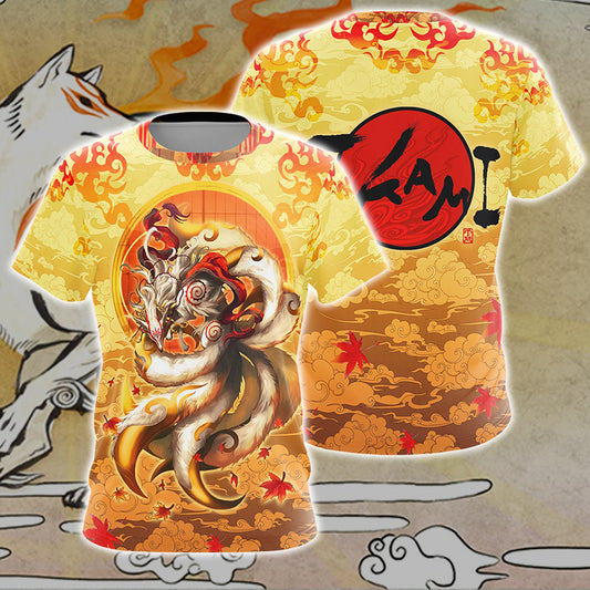 Nine Tail Okami Fox Unisex 3D T-shirt   