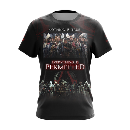 Nothing is True - Everything is Permitted Assassin's Creed All Over Print T-shirt Zip Hoodie Pullover Hoodie   