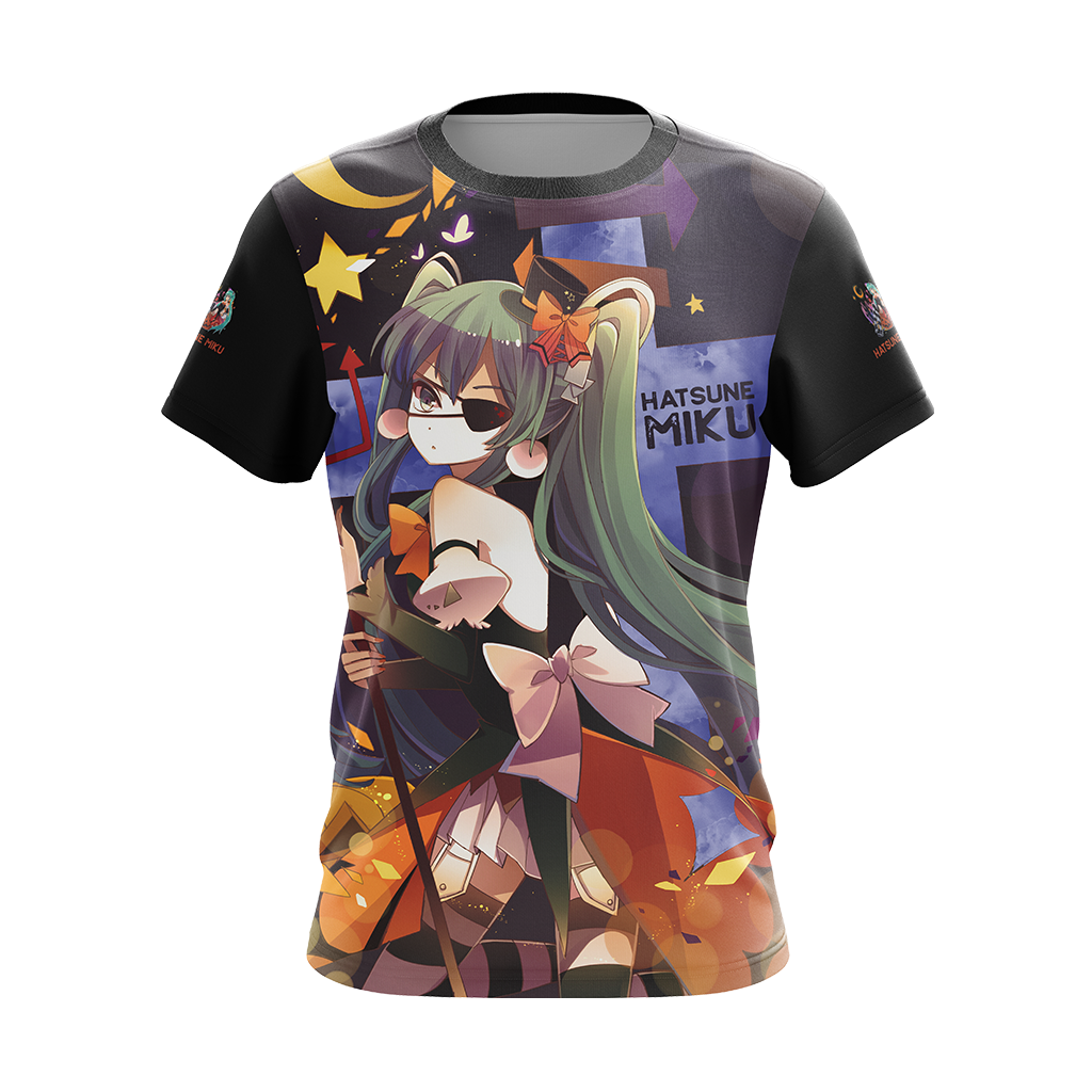 Hatsune Miku Halloween All Over Print T-shirt Zip Hoodie Pullover Hoodie   