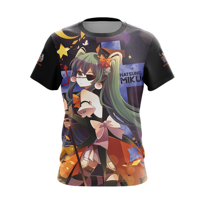 Hatsune Miku Halloween All Over Print T-shirt Zip Hoodie Pullover Hoodie   