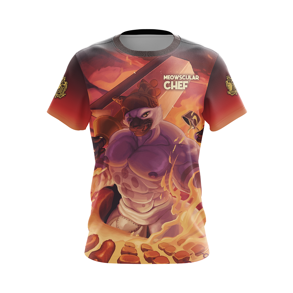 Monster Hunter Meowscular Chef Unisex 3D T-shirt   