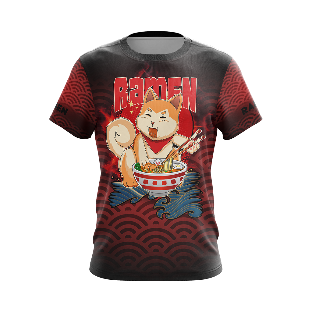 Shiba Inu and Ramen Japanese Style Unisex 3D T-shirt   