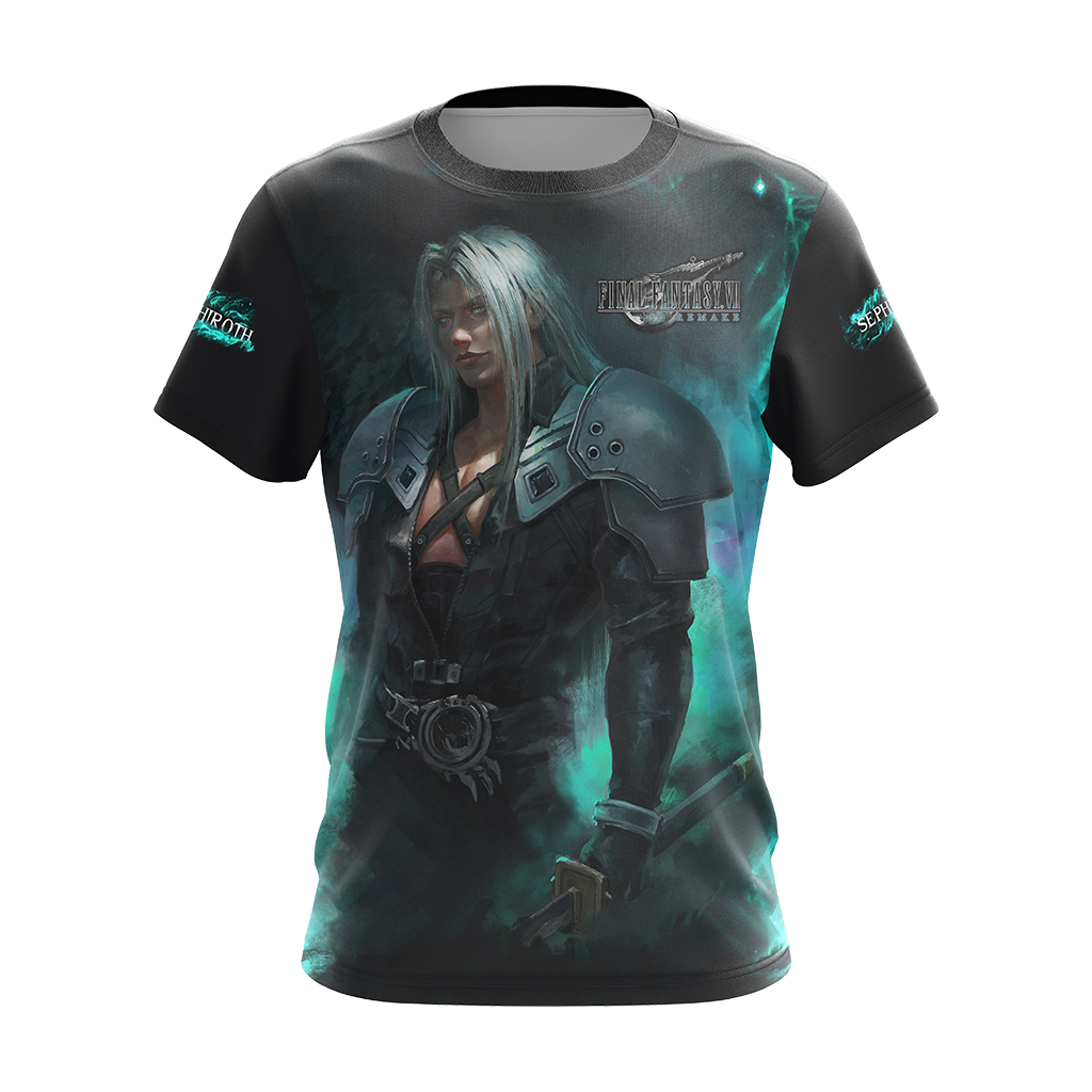 Final Fantasy VII Remake Sephiroth Unisex 3D T-shirt Zip Hoodie   