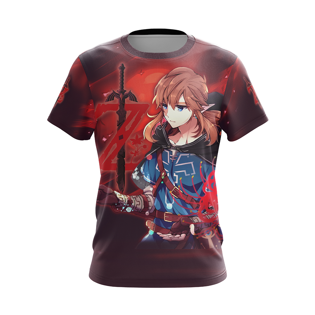 Link The Legend of Zelda All Over Print T-shirt Tank Top Zip Hoodie Pullover Hoodie   