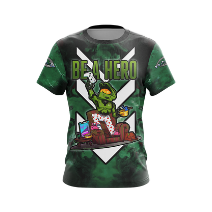 Halo: Combat Evolved - Be a hero. Stay home Unisex 3D T-shirt   