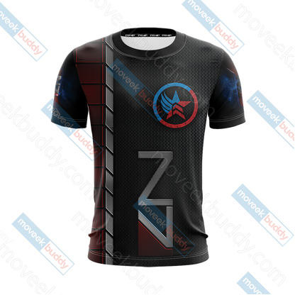 Mass Effect - Paragon Renegade N7 Unisex 3D T-shirt   