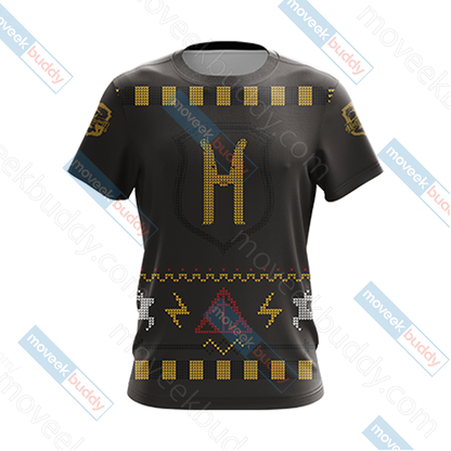 Harry Potter Loyal Like A Hufflepuff Winter Style Unisex 3D T-shirt   