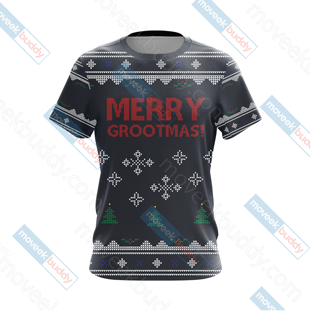 Guardian Of The Galaxy - Groot Merry Grootmas Christmas Unisex 3D T-shirt   