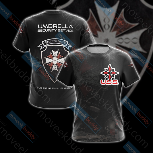 Resident Evil Umbrella Security Service (USS) Unisex 3D T-shirt T-shirt S
