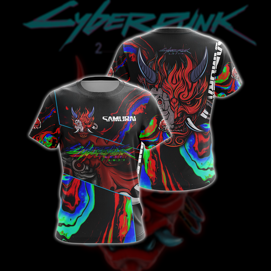 Cyberpunk 2077 - Samurai logo Unisex 3D T-shirt   