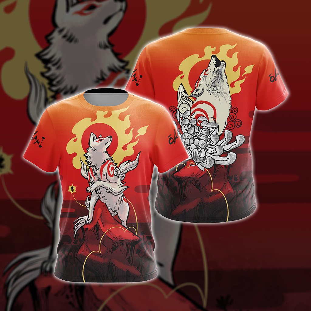 Okami Fox Fire Unisex 3D T-shirt   