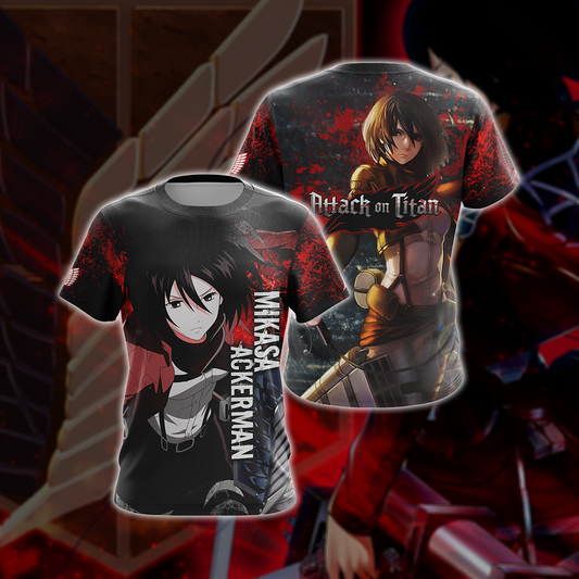 Attack on Titan - Mikasa Ackerman New Unisex 3D T-shirt   