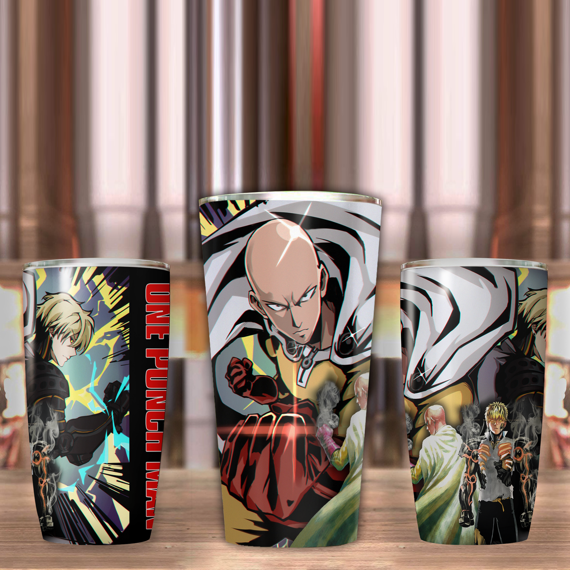 One Punch Man Saitama x Genos Anime Manga Insulated Stainless Steel Tumbler 20oz / 30oz   