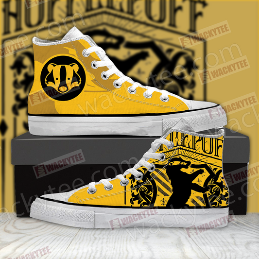 Harry Potter Loyal Like A Hufflepuff Wacky Style High Top Shoes SIZE 29