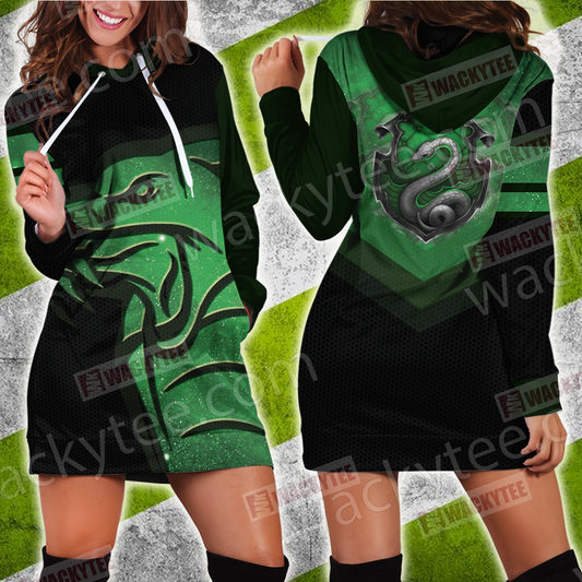 Hogwarts Castle Harry Potter - Cunning Like A Slytherin Wacky Style 3D Hoodie Dress XS  