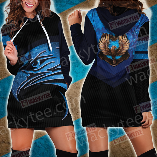 Hogwarts Castle Harry Potter - Wise Like A Ravenclaw Wacky Style 3D Hoodie Dress XS  