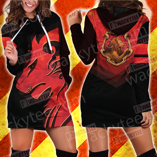 Hogwarts Castle Harry Potter - Brave Like A Gryffindor Wacky Style 3D Hoodie Dress XS  