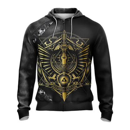 The Legend of Zelda All Over Print T-shirt Zip Up Hoodie   
