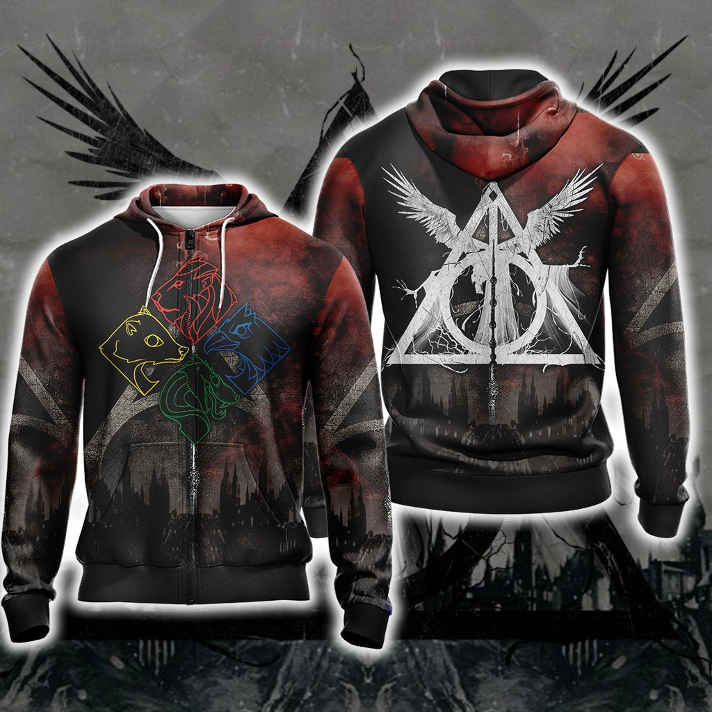 Harry Potter New Unisex 3D T-shirt Zip Hoodie S 
