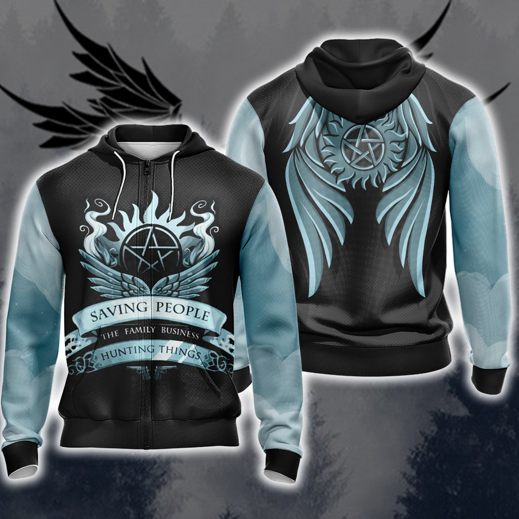 Supernatural Unisex 3D T-shirt Zip Hoodie XS 