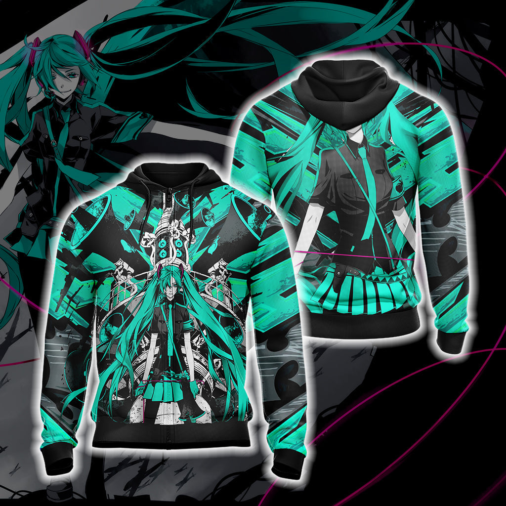 Hatsune Miku Love is War Unisex 3D T-shirt Zip Hoodie XS 