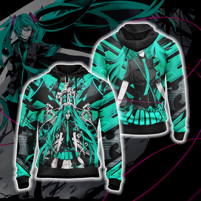 Hatsune Miku Love is War Unisex 3D T-shirt Zip Hoodie XS 