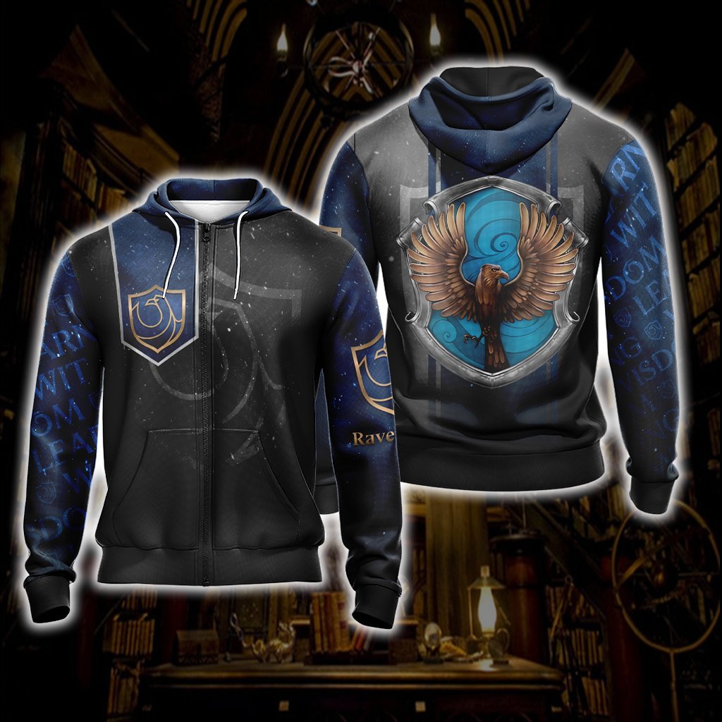 Wise Like A Ravenclaw Harry Potter New Style 1 Unisex 3D T-shirt Zip Hoodie S 