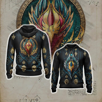 World Of Warcraft - Blood Elf Alliance Races Crest Unisex 3D T-shirt Zip Hoodie XS 