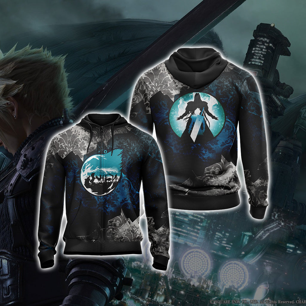 Final Fantasy 7 New Style Unisex 3D T-shirt Zip Hoodie XS 