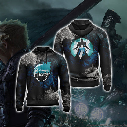 Final Fantasy 7 New Style Unisex 3D T-shirt Zip Hoodie XS 