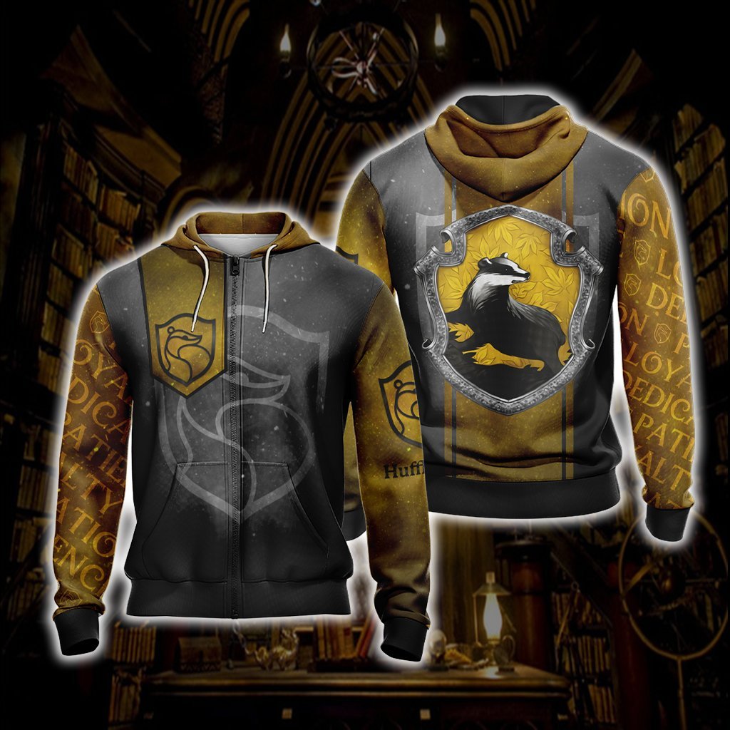 Loyal Like A Hufflepuff Harry Potter New Style 1 Unisex 3D T-shirt Zip Hoodie S 