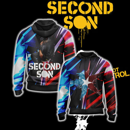 Infamous: Second Son Unisex 3D T-shirt Zip Hoodie XS 