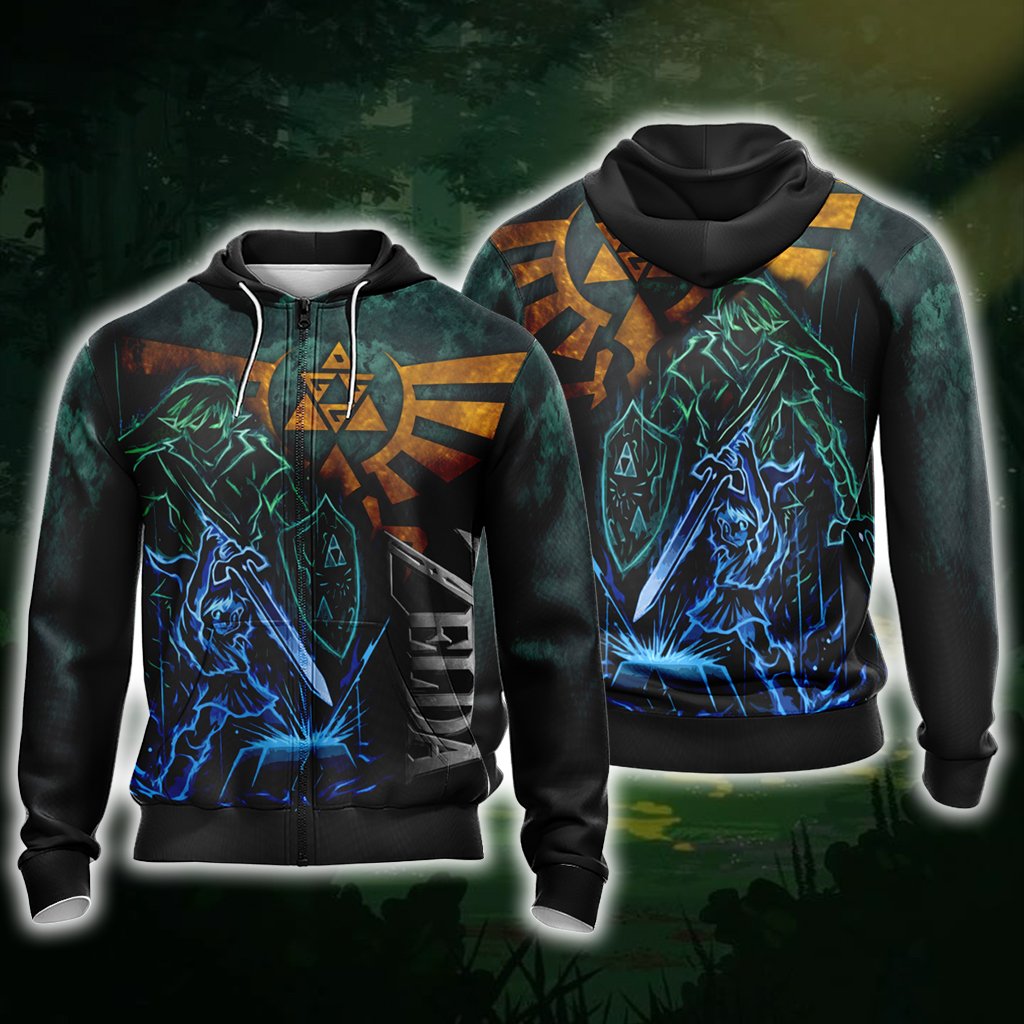 The Legend Of Zelda Link Unisex 3D T-shirt Zip Hoodie S 