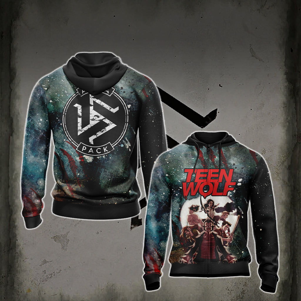 Teen Wolf New Style Unisex 3D T-shirt Zip Hoodie XS 