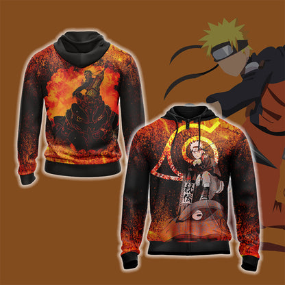 Naruto and Sage frog Unisex 3D T-shirt Zip Hoodie XS 