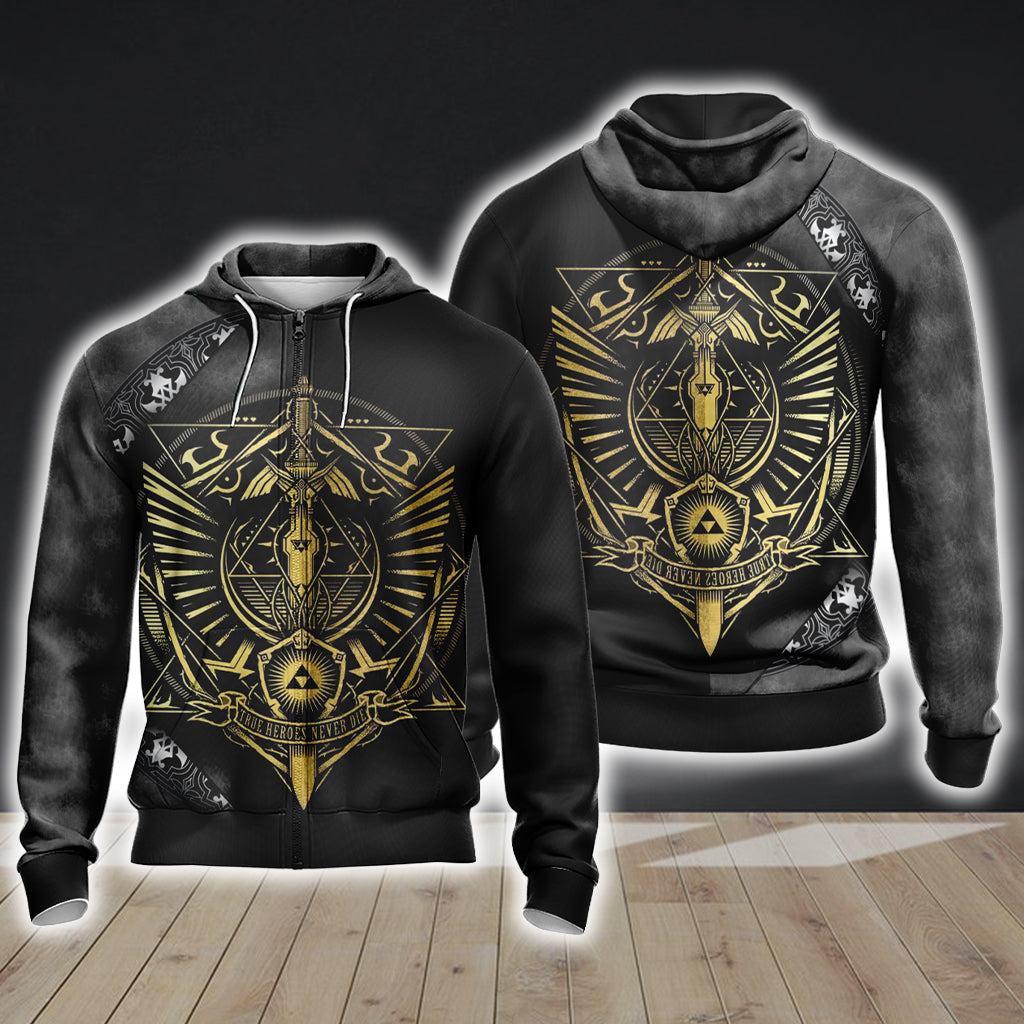 The Legend of Zelda All Over Print T-shirt Zip Up Hoodie Zip Hoodie S 