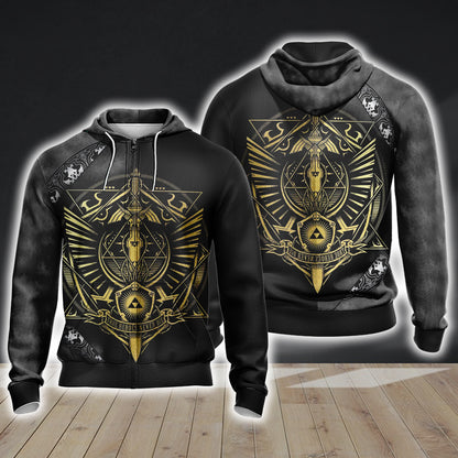 The Legend of Zelda All Over Print T-shirt Zip Up Hoodie Zip Hoodie S 