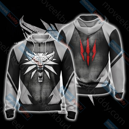 The Witcher Wild Hunt  Unisex 3D T-shirt Zip Hoodie XS 
