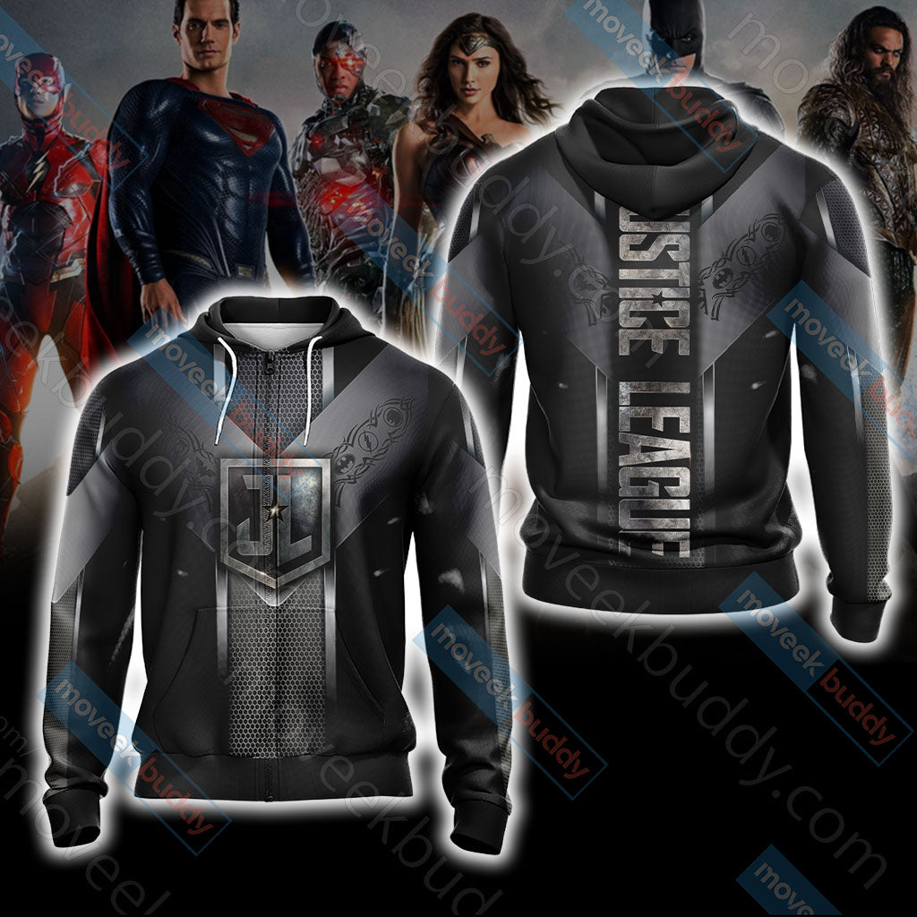 Justice League Unisex 3D T-shirt Zip Hoodie XS 