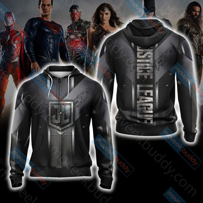 Justice League Unisex 3D T-shirt Zip Hoodie XS 